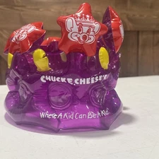 2010 Chuck E Cheese Approx 10" Happy Birthday Purple Party Kid Crown Holds Coins