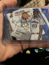 2024-25 Bowman U #CRP-10 Flory Bidunga College Rule Playbook Blue /150 Kansas