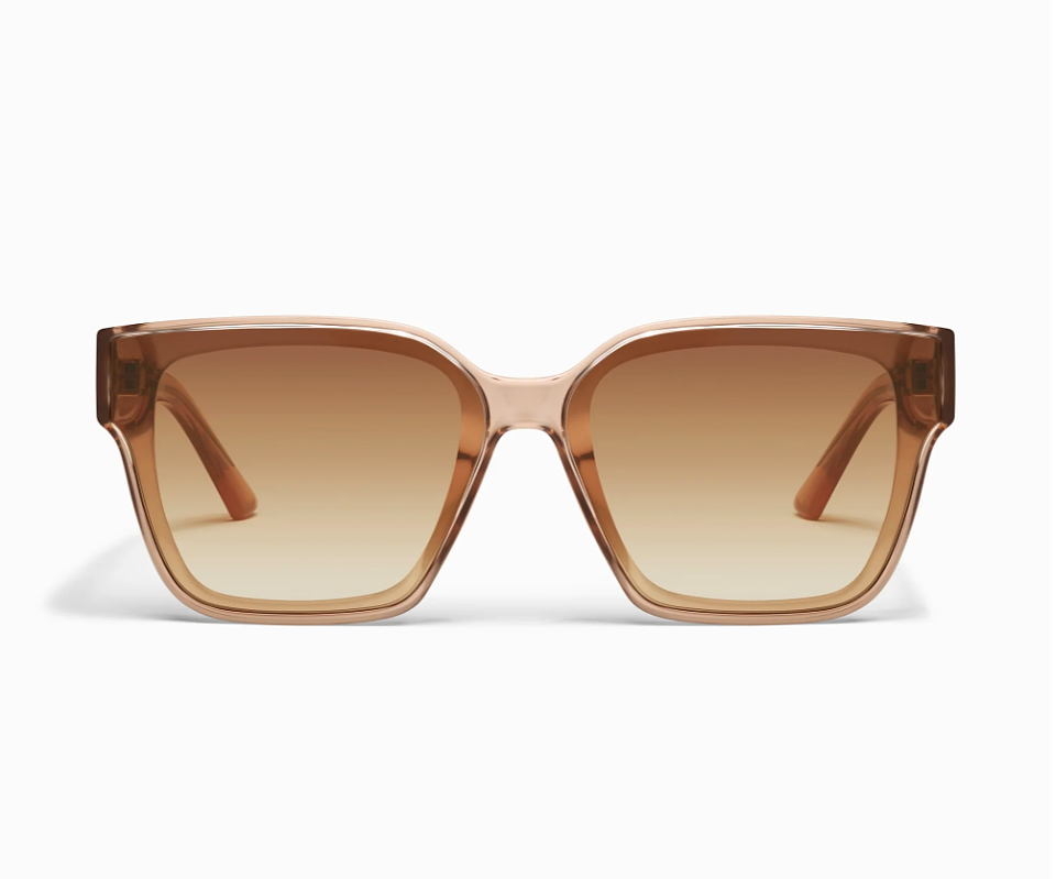 Quay Drive In 80885 Women's Square Sunglasses Brown Gradient Beige New