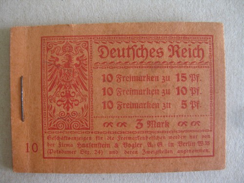 Deutsches Reich DR Markenheft Nr. 12A Germania 1919 unvollständig
