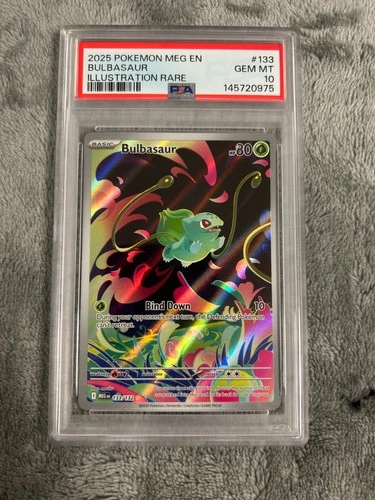 2025 POKEMON MEG EN-MEGA EVOLUTION ILLUSTRATION RARE #133 BULBASAUR PSA 10