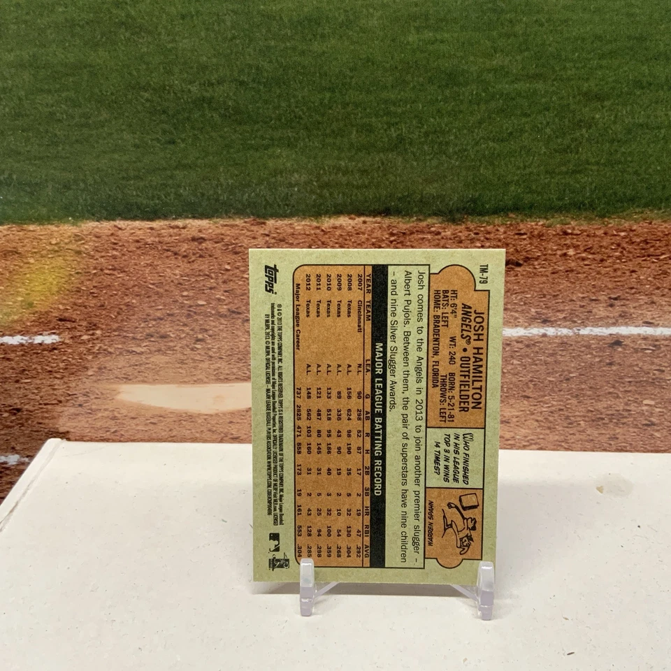 2013 Topps Series 2 1972 Topps Minis #TM-79 Josh Hamilton Los Angeles Angels - Image 2 of 2