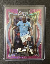 2024-25 Panini Select FIFA Jeremy Doku Manchester City Purple Mojo Prizm Terrace