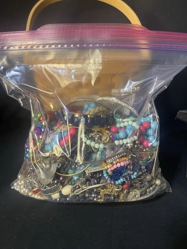 Vintage to Now Mystery Costume Jewelry Lot Wearable Junk Craft Art 5lbs