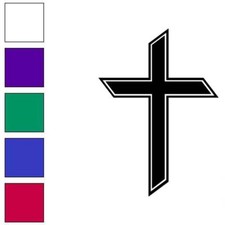 Outlined Christian Cross, Vinyl Decal Sticker, Multiple Colors  Sizes 6815