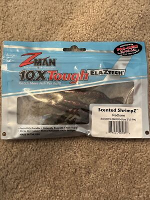 Z-Man SSHRP3-266PK5 Scented Shrimpz 3'' Redbone 5 Pack
