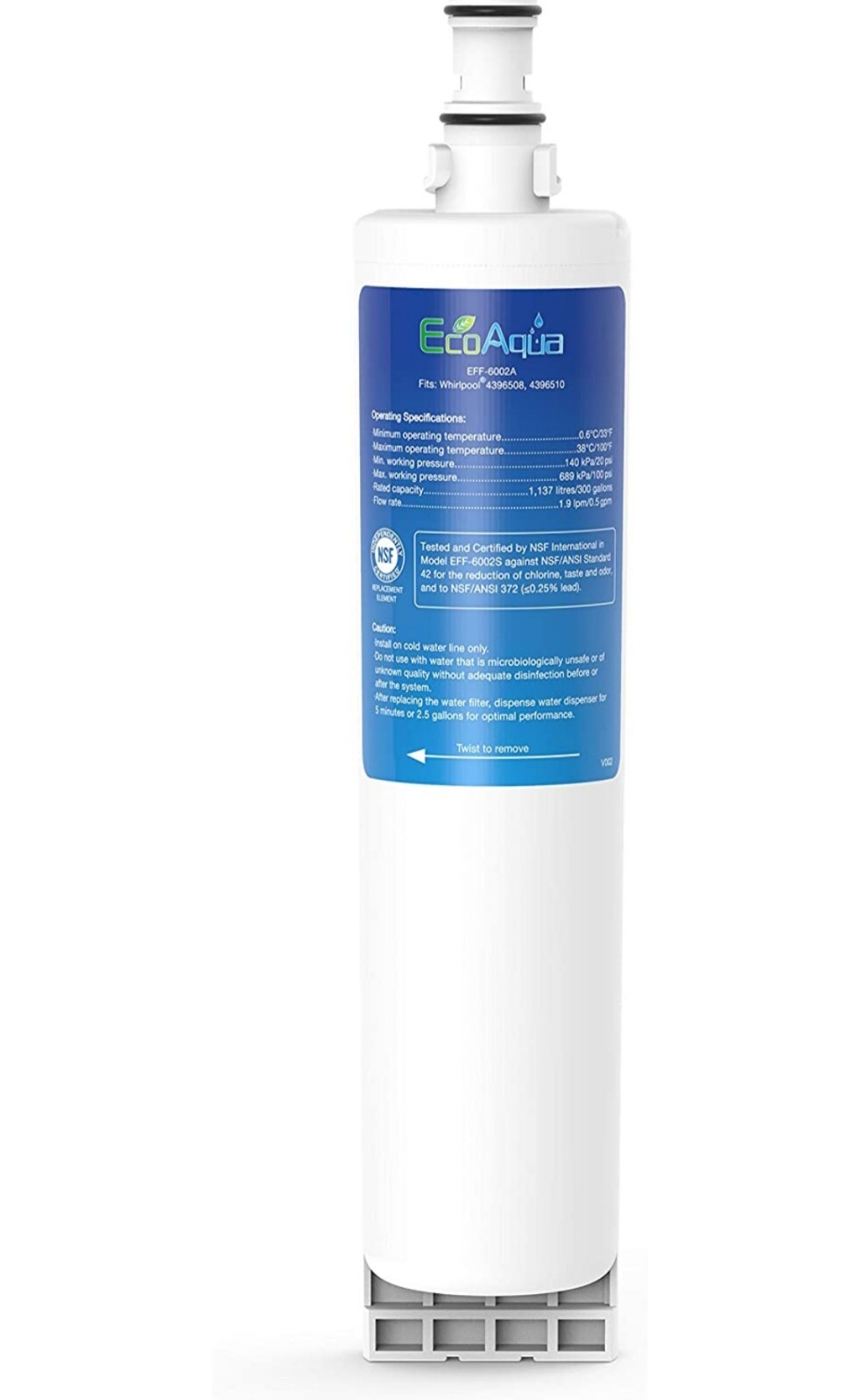 Refrigerator Replacement Water Filter for Whirlpool PUR W10186668 Kenmore 469010
