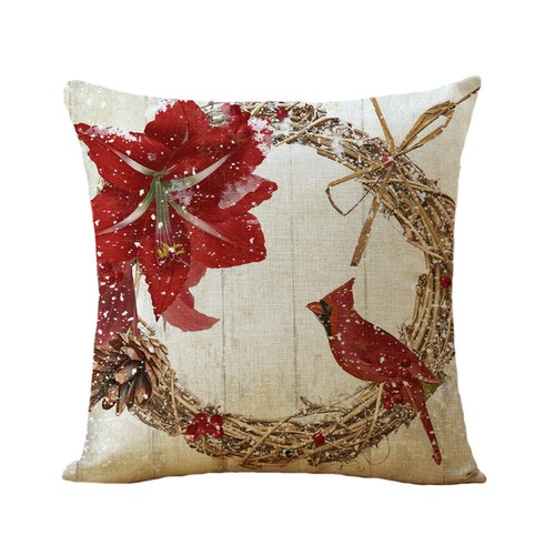Cardinal Snow Branch Pillow Cover Winter Robin Bird Christmas Holly Cushion Case - Picture 26 of 88