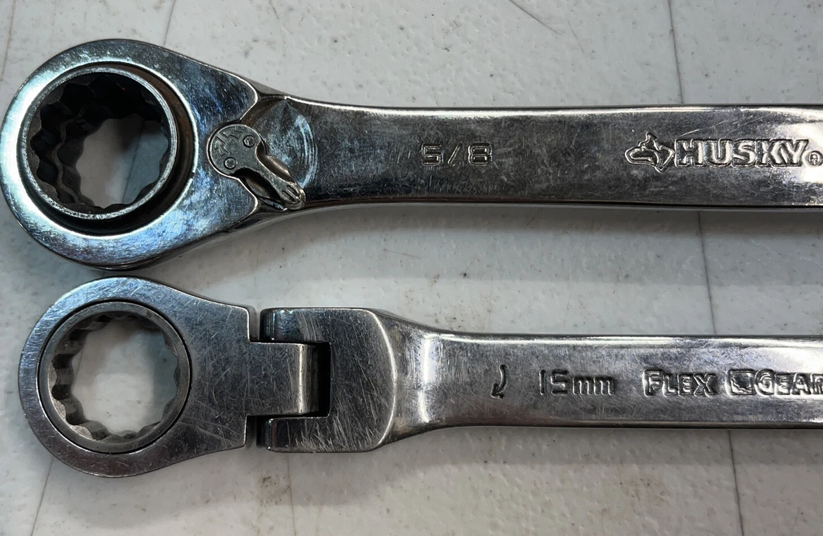 HUSKY Quad Drive Reversible Ratcheting 9 16 5 8 11 16 3 4 Gearwrench 15mm Flex