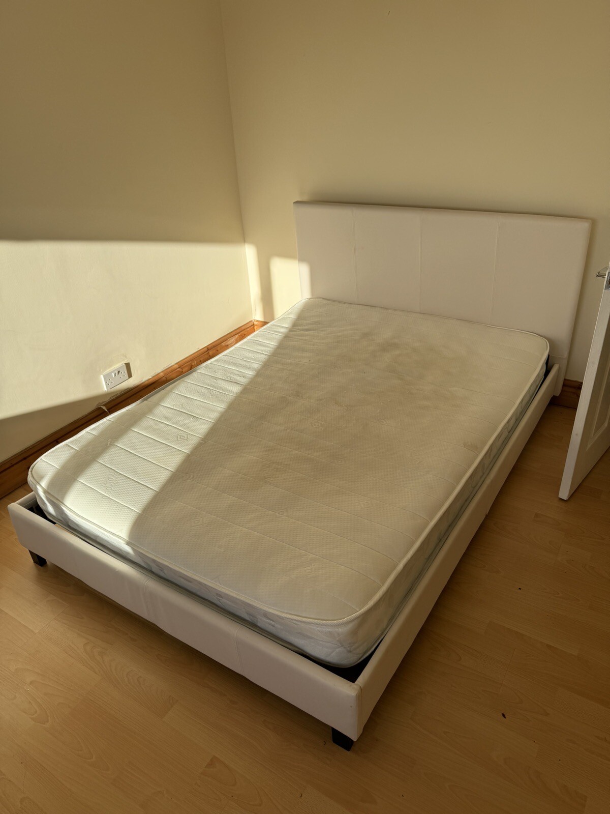 White Double Bed Frame & Mattress eBay