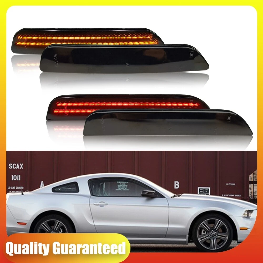 Par De Luces Laterales Traseras LED Rojas Humo Para Ford Mustang 2010-2014 | 48 SMD | GTinthebox