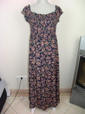 ¯_¯_¯ Kleid - Gr. XL - dunkelblau mit braunen Blumen ¯_¯_¯!5