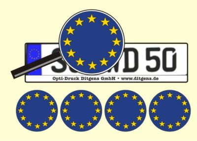 4 x Nummernschild KFZ Aufkleber Europa EU Germany AU Ersatz Plakette Flagge