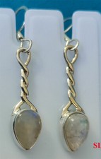 Boucle d'oreilles en pierre de lune forme Goutte en agent 925