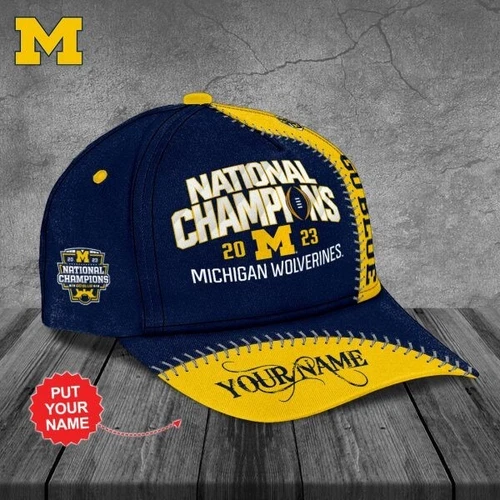 Personalized Michigan Wolverines Football Baseball Cap