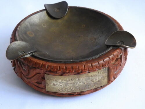 RARE WWII WW2 German 1st ELITE Division LAH ASHTRAY WEIHN 1941 RUSSLAND H.HUBBES - Afbeelding 1 van 11