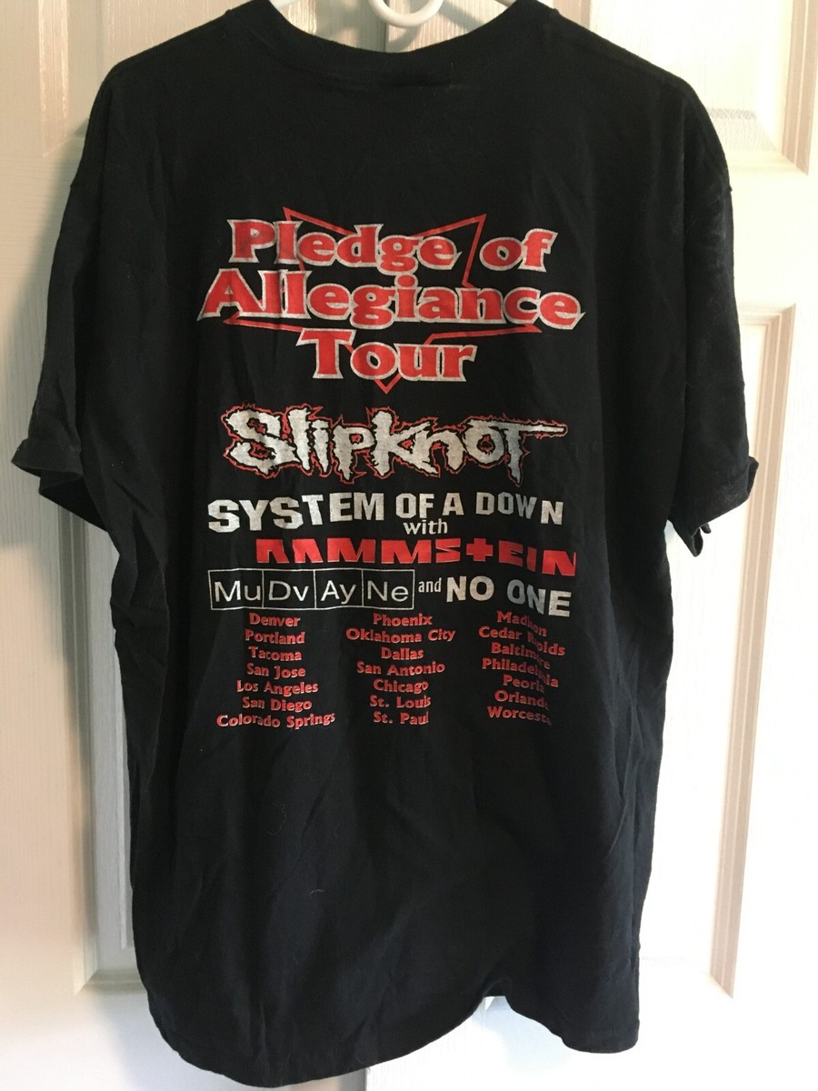 Original 2001 Slipknot Pledge Of Allegiance Tour Shirt XL In Great