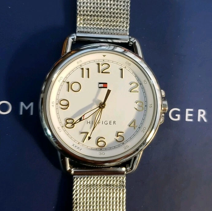 Tommy Hilfiger CASEY Watch With 36mm White Face & Silver MeshBand 