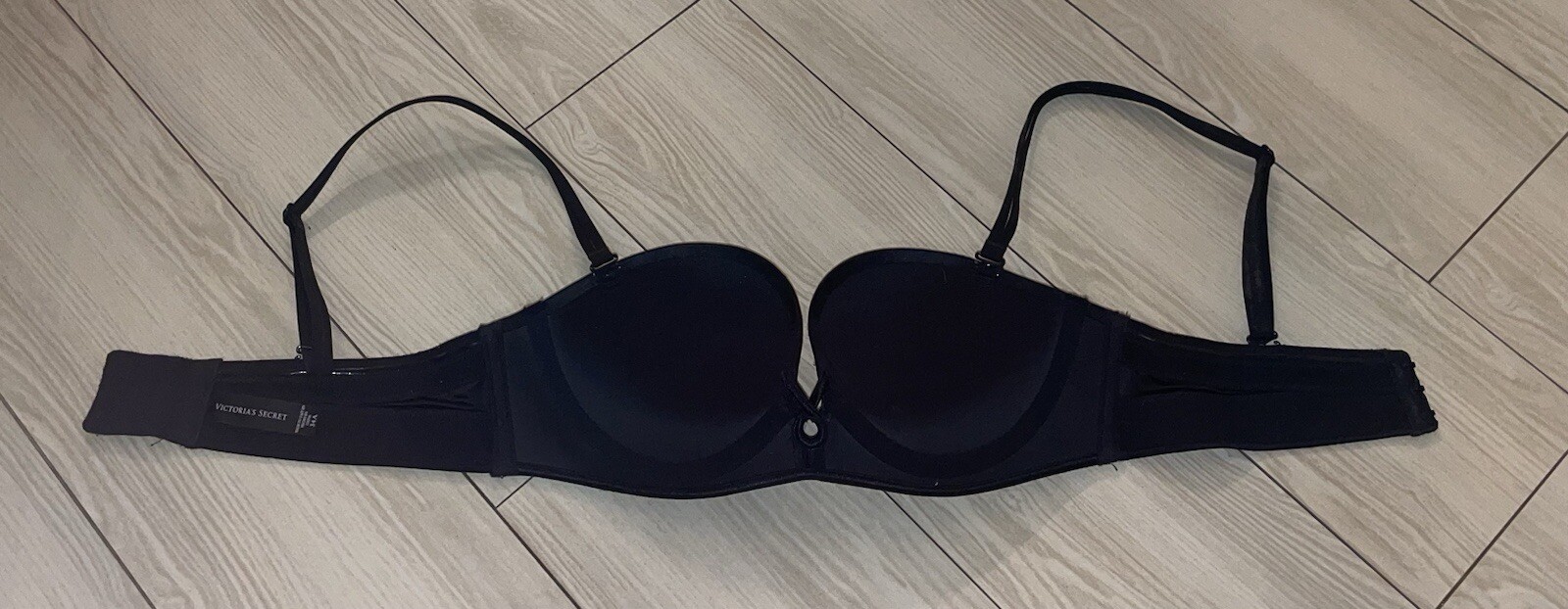Victorias Secret Super Padded Strapless Bra Multiway Underwire Womens 34A Black