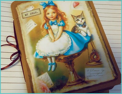 Junk Journal, Alice In Wonderland journal, handmade journal, scrapbook