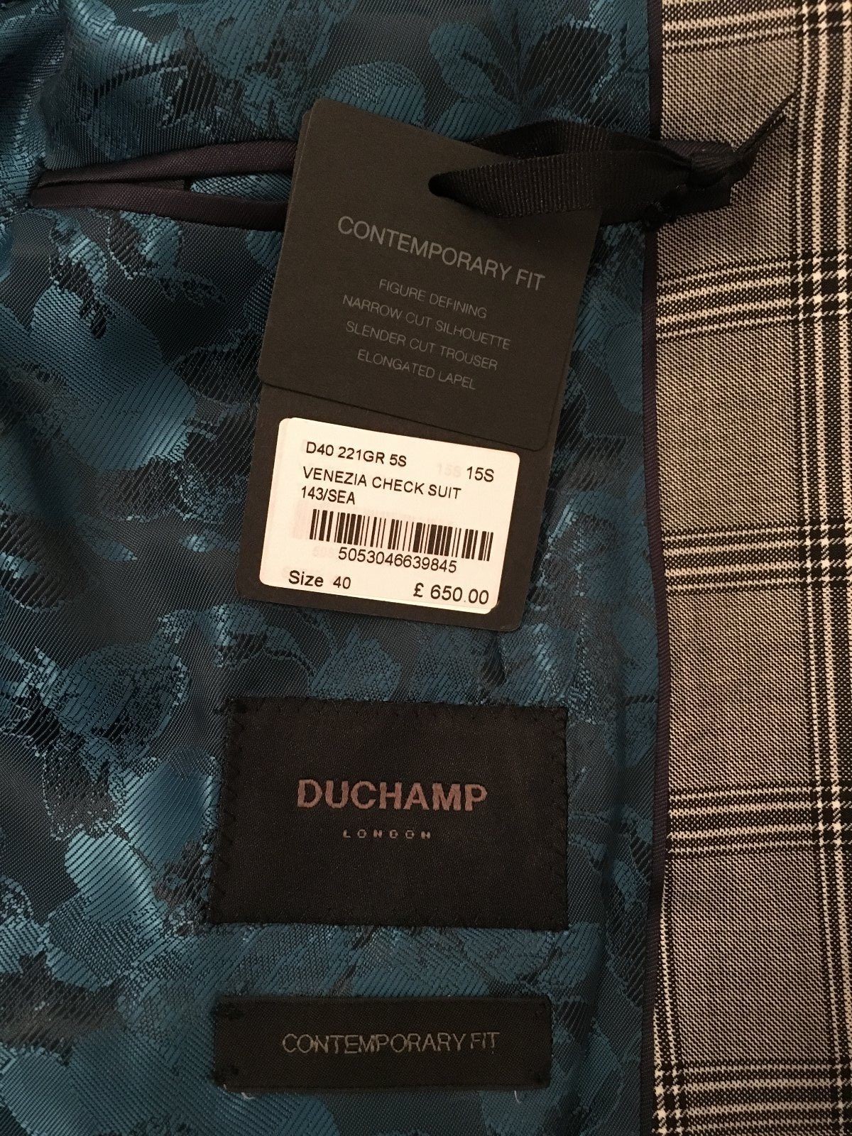 BNWT - Duchamp Venezia Check Suit - size 40 - RRP £650 image 2