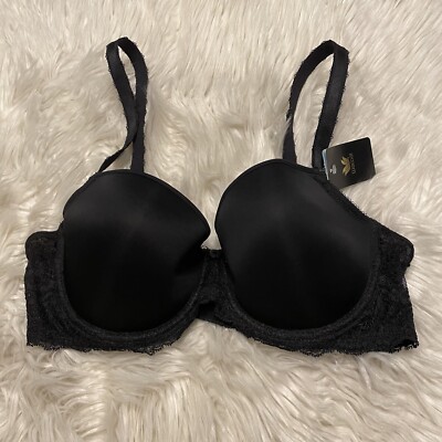 Wacoal 38C Bra Black Seduction Demi Contour Underwire 853155 Back Closure NEW