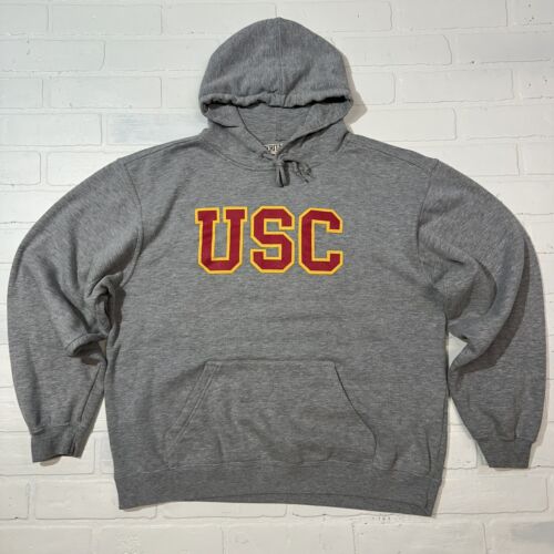 USC Trojans Sweater Mens XL Gray Hoodie Baggy Football Vintage