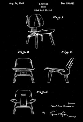 1948 - Chair - C. Eames - Patent Art Poster