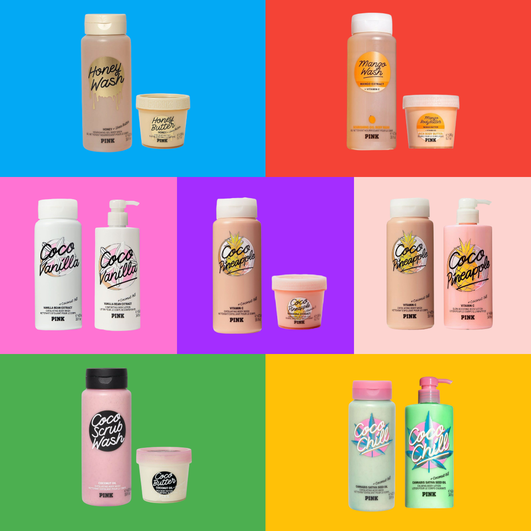 2pc Victoria's Secret Pink Mango, Vanilla Coco Body wash+Body - Main Image