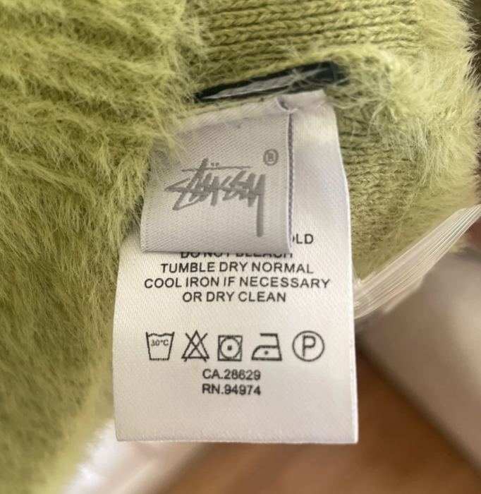 Stussy shaggy cardigan lime green   eBay