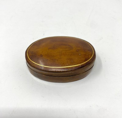 Vintage Italian Leather Trinket Box Handmade Florentine Florence