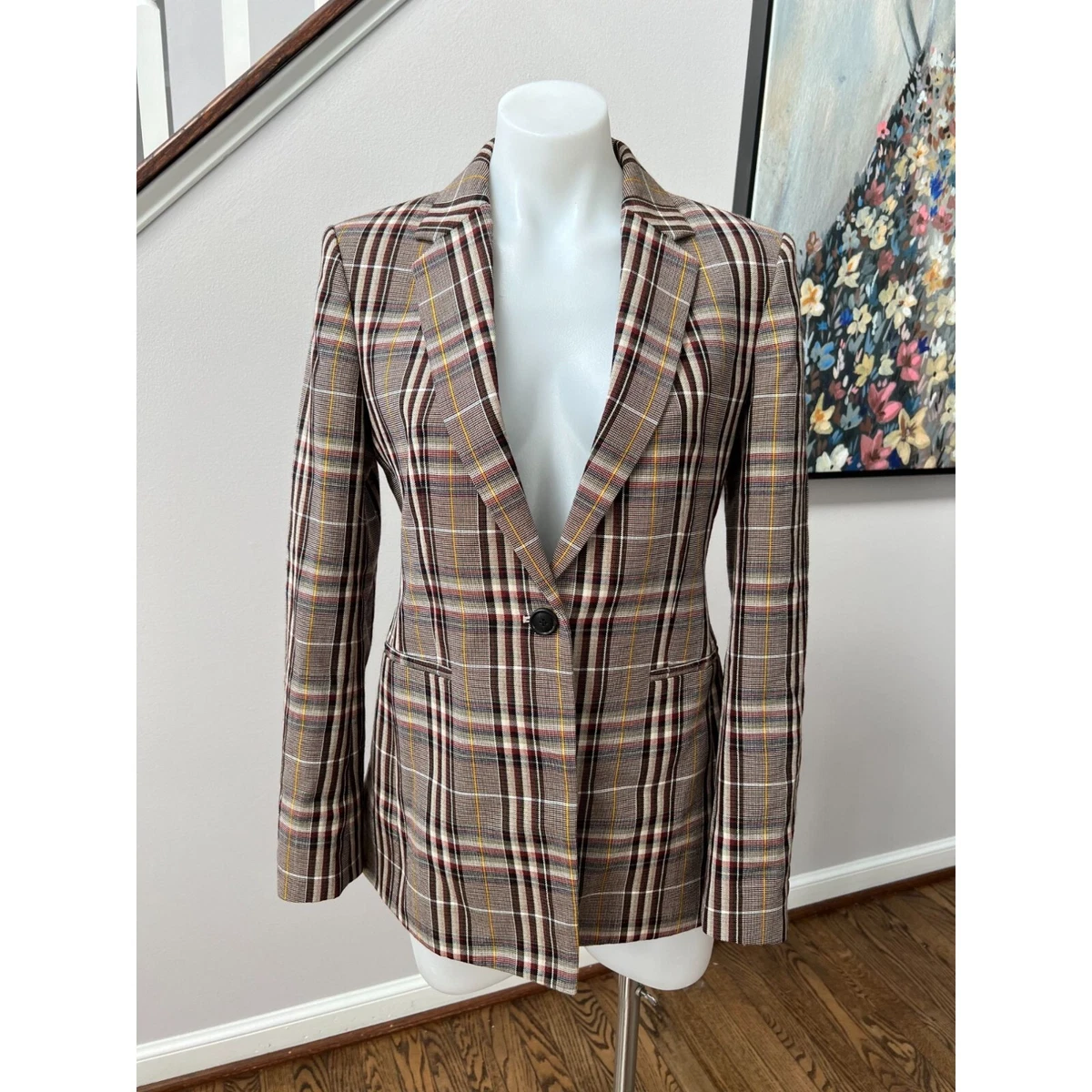 Theory plaid power best sale jacket