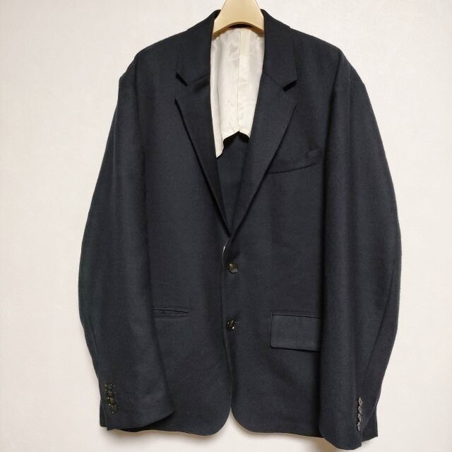 adam et Rope wool flannel box tailored jacket dark blue 3-1106T 