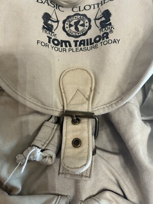 VINTAGE BASIC CLOTHES TOM TAILOR BEIGE BACKPACK SACK | eBay display picture 1