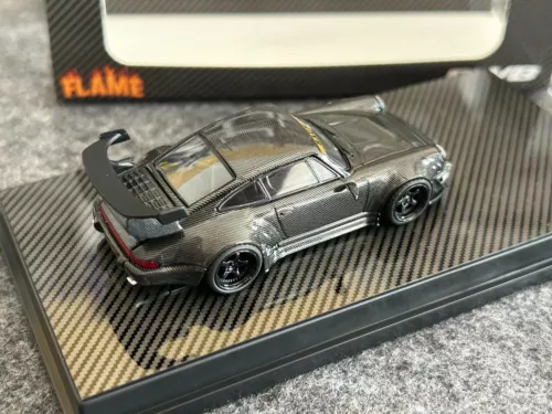 Flame 1/64 Porsche RWB 993 Carbon Fiber Style Wide-body Diecast Car Model - Picture 4 of 9