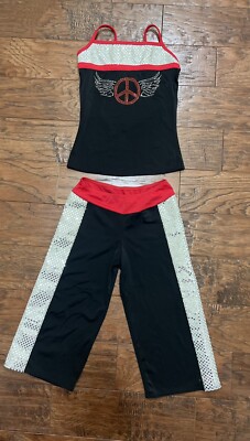 Dress Up Costume - Girls Size Medium Dancer Biker Cheer Gymnastics 2-Pc B#24