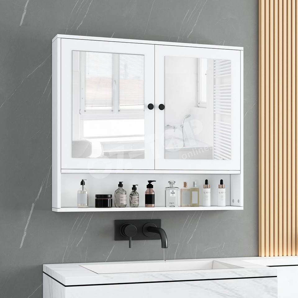 Bathroom Mirror Wall Mount Cupboard Medicine Makeup Storage