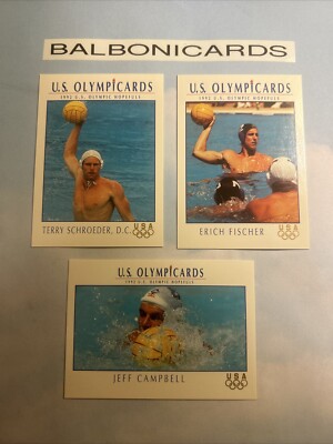 1992 IMPEL US OLYMPIC Water Polo 3 Card Lot Campbell Schroeder Fischer