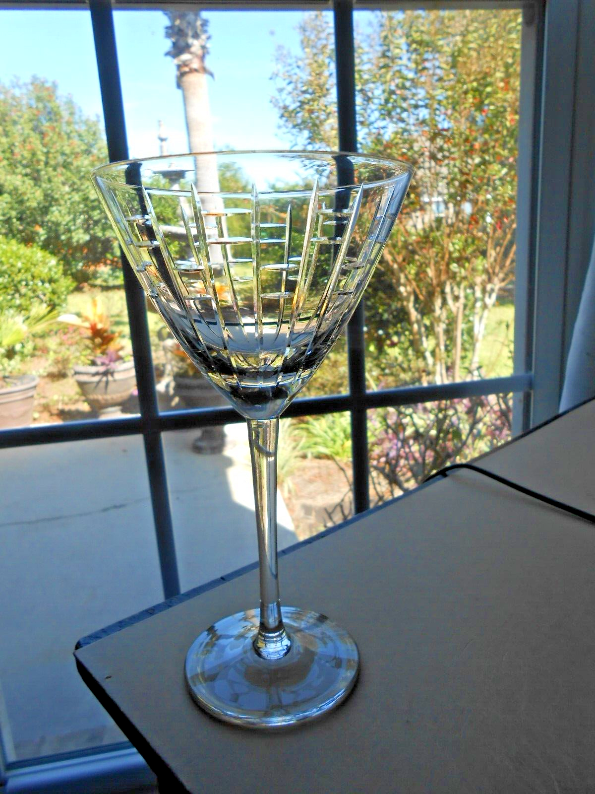 RARE LENOX Staccato Martini Glass  Vertical Cuts Ladder