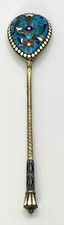 Antique (1896) Russian Silver & Enamel Closenne Spoon by Vasily Agafonov