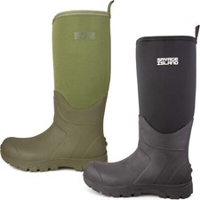 Tall Neoprene Lined Wellington Boots Waterproof Yard Wellies Rain Mud