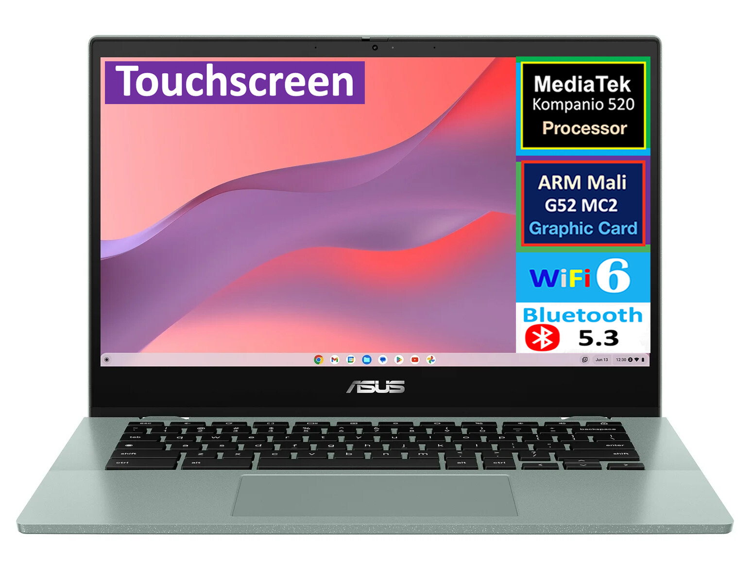 ASUS Chromebook Flip 14 FHD Touch 4GB RAM 64GB eMMC MediaTek Kompanio 520-image