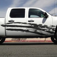 American Flag Side Bed Pickup Distressed Grunge Truck Car Vinyl Decal Graphic 