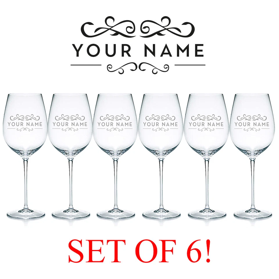 SO BESPOKE Personalised Wine Glass , Set of 6 Household Wedding Gift Idea Housewarming
