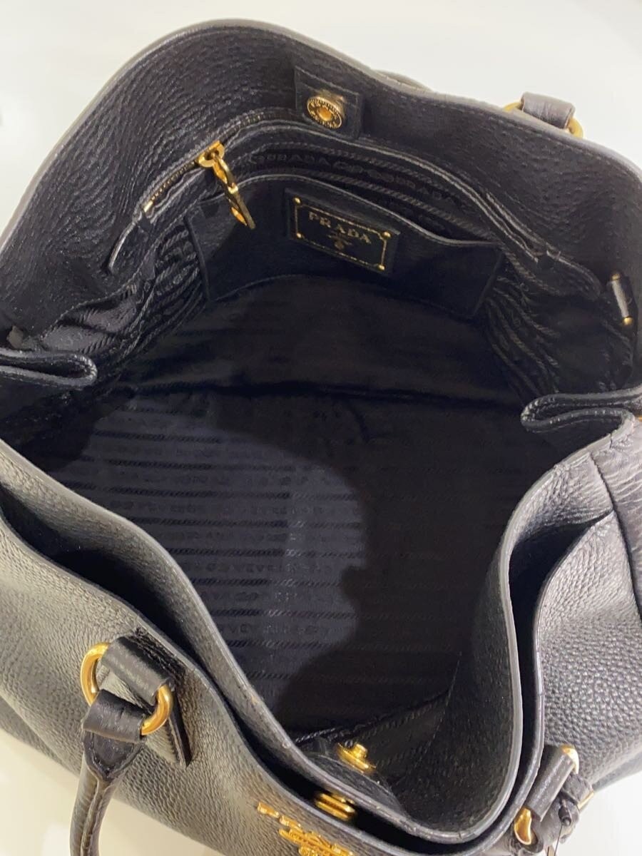 PRADA Handbag Leather BLK Solid Button Damage - image 6