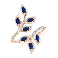 Sterling Silver Marquise Blue Sapphire Gemstone Boho Statement Ring Jewelry