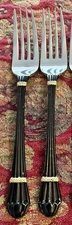 YAMAZAKI Stainless Flatware CAROUSELLE Black w/Gold Accents 2 Dinner Forks