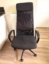 IKEA MARKUS Executive Office Chair Dark Grey Fabric High Back Swivel Arms