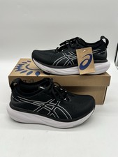Scarpe Asics Gel Nimbus 25 Uomo Tg 9 Extra Larghe Nero Argento Puro Sneakers Running
