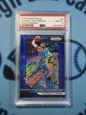 RUSSELL WESTBROOK 2018-19 PRIZM FOTL BLUE SHIMMER /7 #39 PSA 8 NM